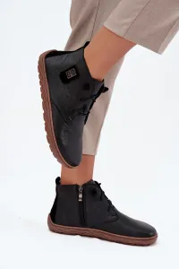 Kožené dámske poltopánky Barefoot s ozdobným detailom Zazoo