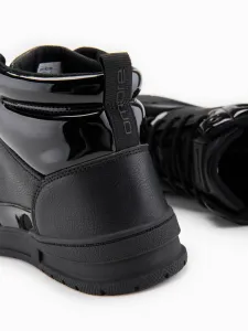 Ombre Men's high boots sneakers with shiny elements - black