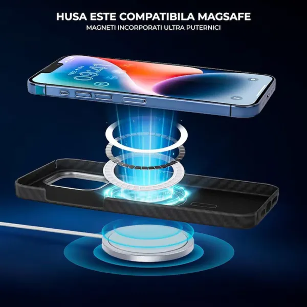Techsuit Aramid Fiber MagSafe obal, iPhone 17 Pro, čierny