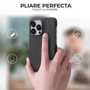 Techsuit Aramid Fiber MagSafe obal, iPhone 17 Pro, čierny