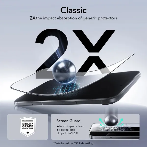 ESR Tvrdené sklo UltraFit, iPhone Air, 2 kusy