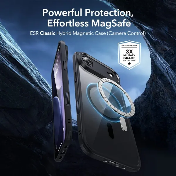 ESR Classic Hybrid MagSafe + tvrzené sklo, iPhone Air, čierne