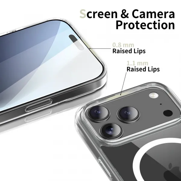 Tech-Protect Flexair Hybrid s MagSafe, iPhone 17 Pro Max, priehľadný