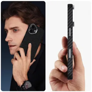 Tech-Protect Ion Carbon MagSafe kryt na iPhone 17, čierny/strieborný