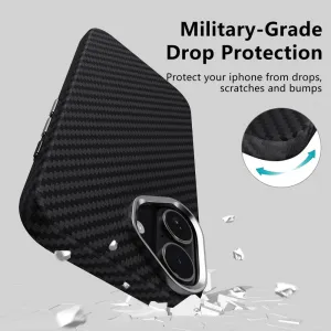 Tech-Protect Ion Carbon MagSafe kryt na iPhone 17, čierny/strieborný