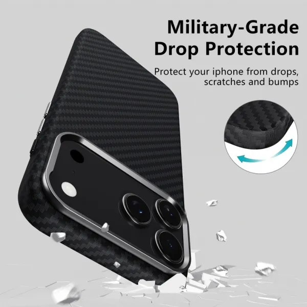 Tech-Protect Ion Carbon MagSafe, iPhone 17 Pro, čierno-strieborné