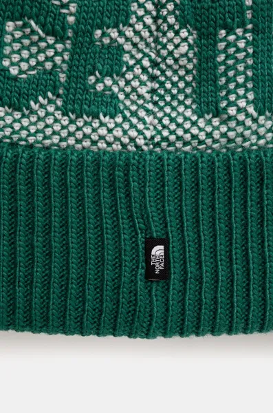 Čiapka The North Face Retro Cabin Beanie zelená farba, z hrubej pleteniny, NF0A88QW84O1