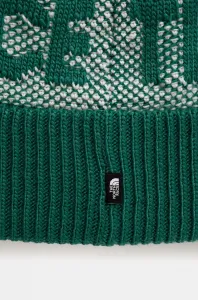 Čiapka The North Face Retro Cabin Beanie zelená farba, z hrubej pleteniny, NF0A88QW84O1
