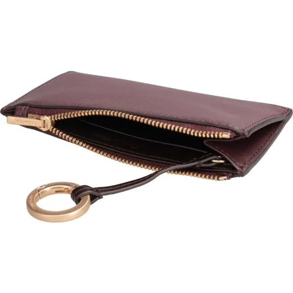 Calvin Klein FOIL LOGO TOP ZIP CARDCASE Dámska peňaženka, vínová, veľkosť