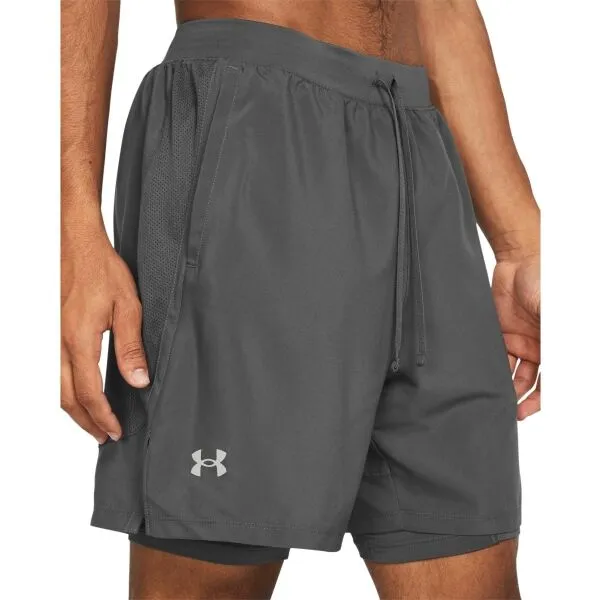 Under Armour LAUNCH 7'' Pánske kraťasy, sivá, veľkosť