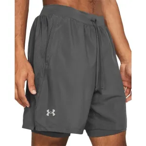 Under Armour LAUNCH 7'' Pánske kraťasy, sivá, veľkosť