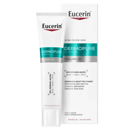 Eucerin DermoPure Clinical Peeling 10 nočný peelingový krém pre problematickú pleť, akné 40 ml