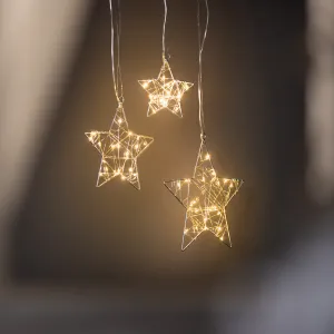 LED Světelné dekorace Hvězdy, sada 3 ks
