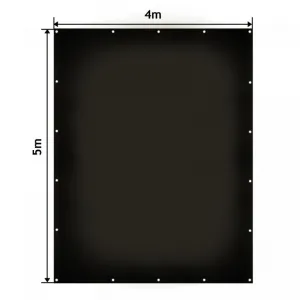 JAGO Plachta 650 g/m², hliníkové oká, čierna, 4 x 5 m