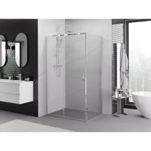 MEXEN/S - Exo sprchovací kút, posuvné dvere 155 x 80, transparent, chróm 8151-155-080-01-00
