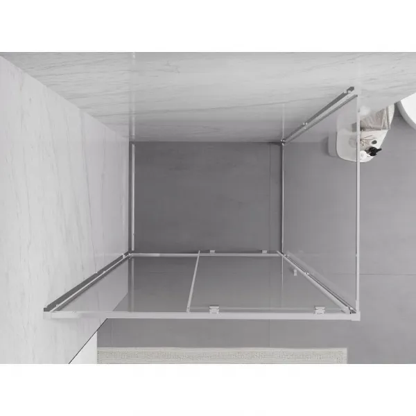 MEXEN/S - Exo sprchovací kút, posuvné dvere 155 x 80, transparent, chróm 8151-155-080-01-00