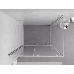 MEXEN/S - Exo sprchovací kút, posuvné dvere 155 x 80, transparent, chróm 8151-155-080-01-00