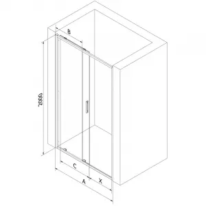 MEXEN - Exo posuvné sprchové dvere 135, transparent, chróm 8151-135-000-01-00