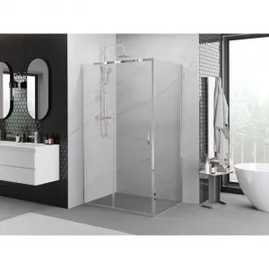MEXEN/S - Exo sprchovací kút, posuvné dvere 155 x 100, transparent, chróm 8151-155-100-01-00