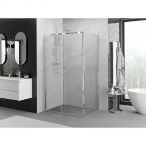MEXEN/S - Exo sprchovací kút, posuvné dvere 155 x 100, transparent, chróm 8151-155-100-01-00