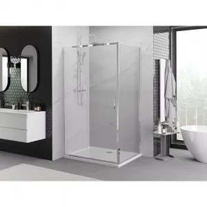 MEXEN/S - Exo sprchovací kút, posuvné dvere 155 x 100, transparent, chróm 8151-155-100-01-00