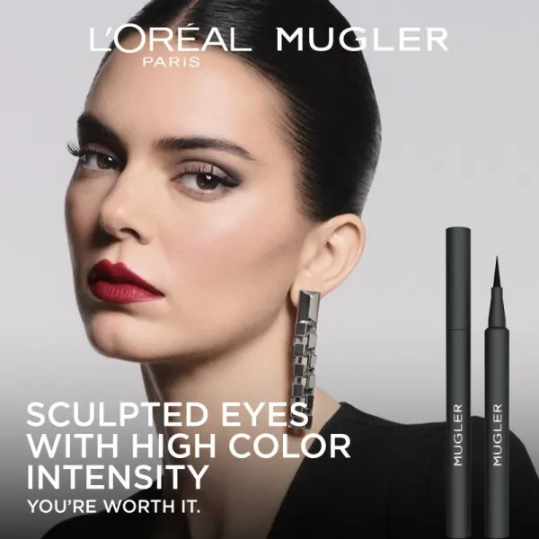 L’Oréal Paris x Mugler Precízna vodeodolná linka vo fixke odtieň Black 1.1 ml