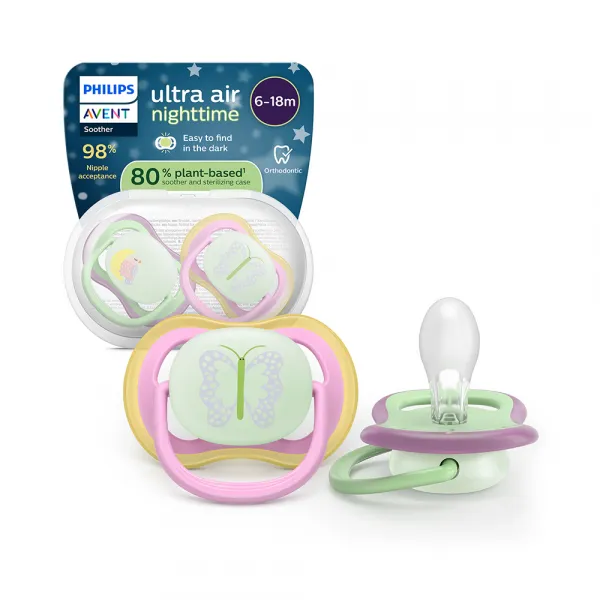 Philips AVENT Cumlík Ultra air nočný 6-18m dievča 2ks