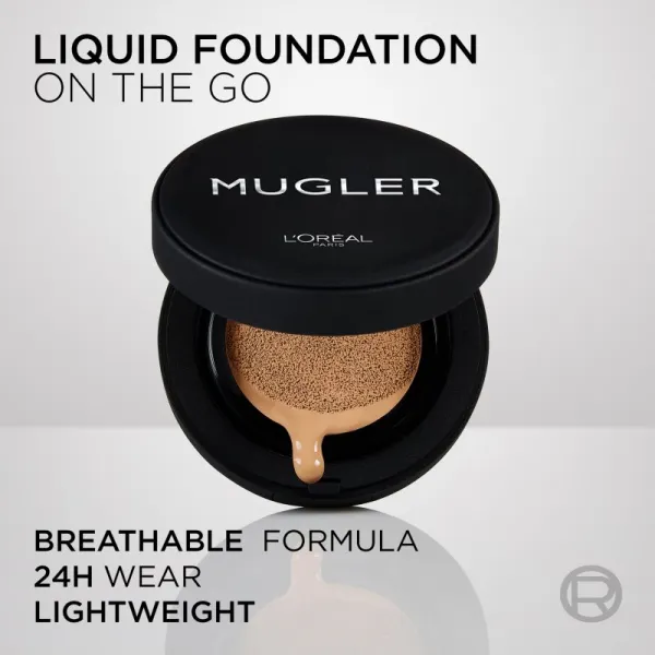 L’Oréal Paris x Mugler dlhotrvajúci kompaktný make-up pre plné krytie odtieň Illusion 6 / Rich Medium 23 ml