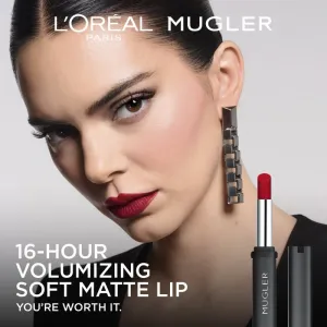L’Oréal Paris x Mugler polomatný rúž s hydratačným účinkom odtieň Red 1974 1.8 g