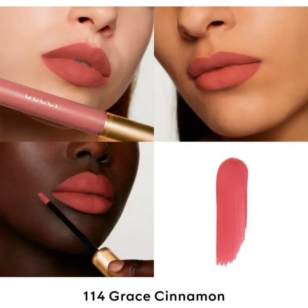 Gucci Gucci Beauty Rouge à Lèvres Matte Lipstick matný tekutý rúž odtieň 114 Grace Cinnamon 6.5 ml