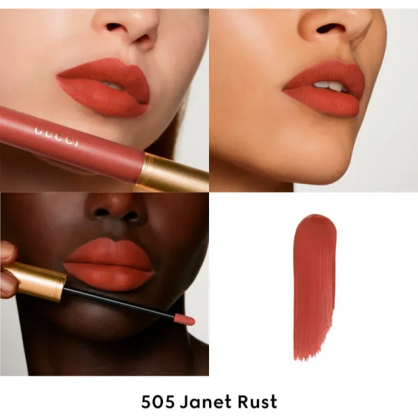 Gucci Gucci Beauty Rouge à Lèvres Matte Lipstick matný tekutý rúž odtieň 505 Janet Rust 6.5 ml