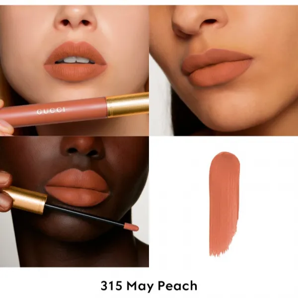 Gucci Gucci Beauty Rouge à Lèvres Matte Lipstick matný tekutý rúž odtieň 315 May Peach 6.5 ml