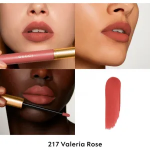 Gucci Gucci Beauty Rouge à Lèvres Matte Lipstick matný tekutý rúž odtieň 217 Valeria Rose 6.5 ml