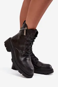 BIG STAR SHOES Kožené pracovné čižmy dámske zateplené Big Star