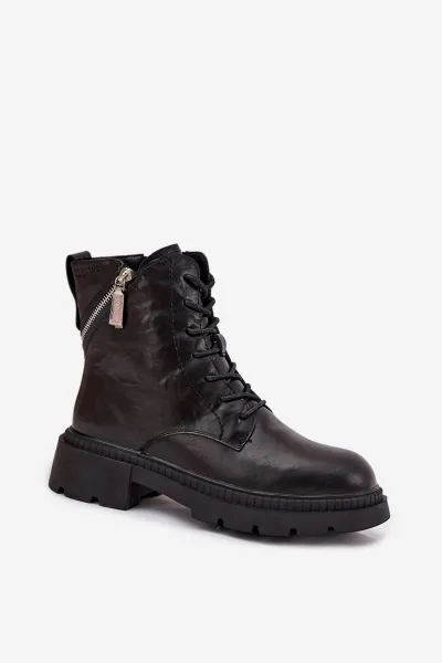 BIG STAR SHOES Kožené pracovné čižmy dámske zateplené Big Star