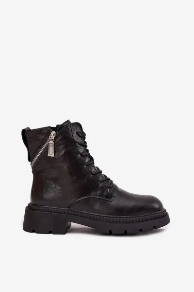 BIG STAR SHOES Kožené pracovné čižmy dámske zateplené Big Star