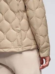 Pánska bunda s kapucňou OMBRE Jacket OM-JALP-0215 V-1 beige