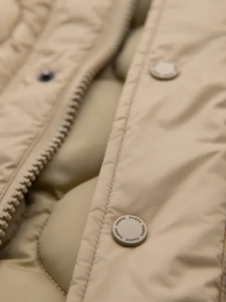 Pánska bunda s kapucňou OMBRE Jacket OM-JALP-0215 V-1 beige