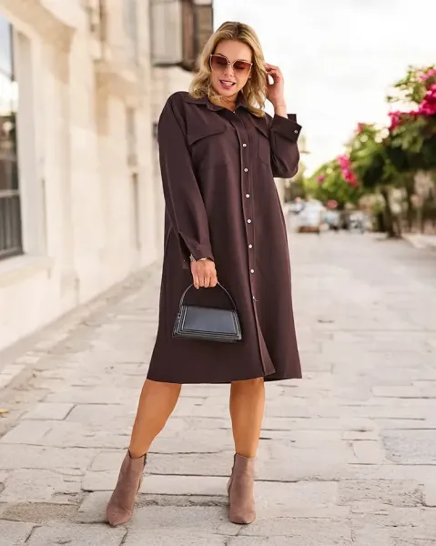 Resti Women's fabric dress with buttons PLUS SIZE