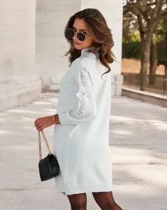 Resti Women's sweater dress mini with decorative sleeves