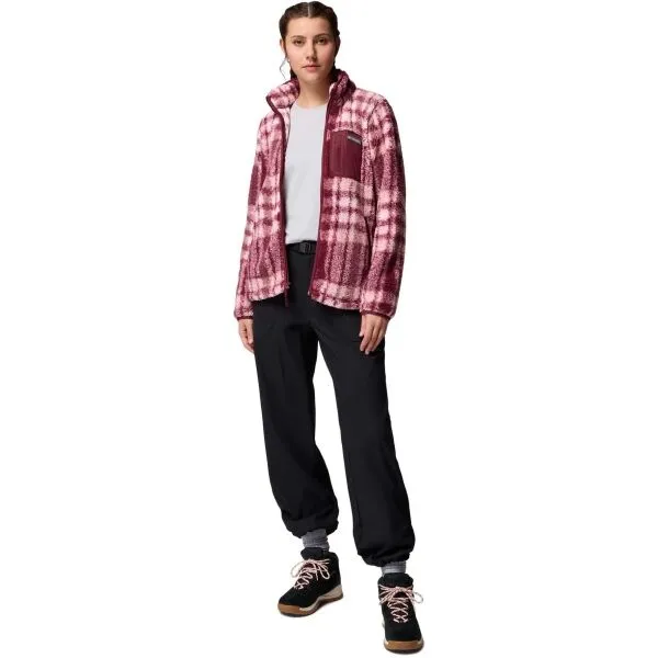 Columbia WEST BEND™ PRINT FULL ZIP II Dámska flísová mikina, vínová, veľkosť