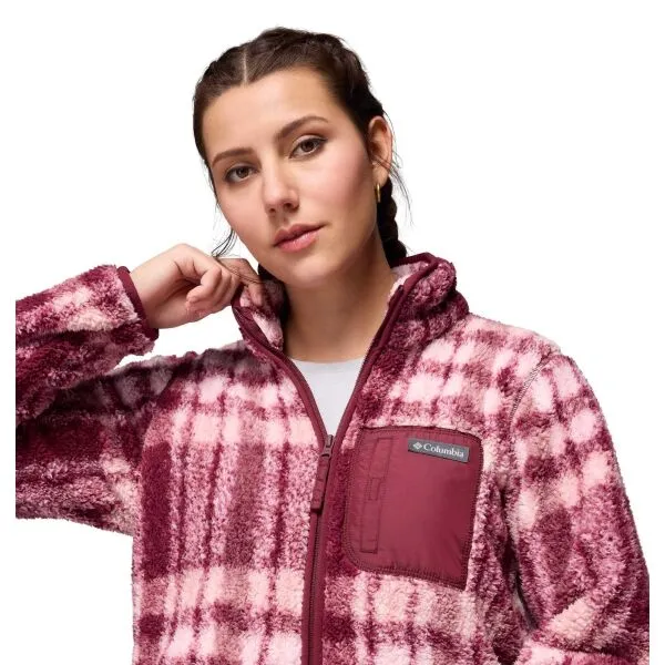 Columbia WEST BEND™ PRINT FULL ZIP II Dámska flísová mikina, vínová, veľkosť