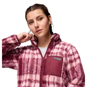 Columbia WEST BEND™ PRINT FULL ZIP II Dámska flísová mikina, vínová, veľkosť