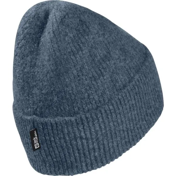 Jack Wolfskin FUZZY BEANIE Unisex zimná čiapka, modrá, veľkosť