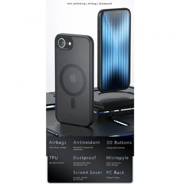 Techsuit PureFrost MagSafe, iPhone 17 Pro Max, matná čierna