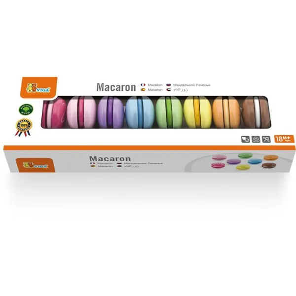 Drevené makrónky Viga 50807 farebné 8 ks
