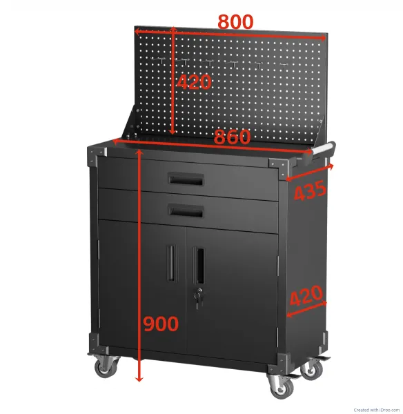 JAKS Dielenský vozík čierny 80 cm