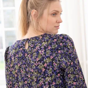 Rovné šaty so 7/8 rukávmi, s potlačou