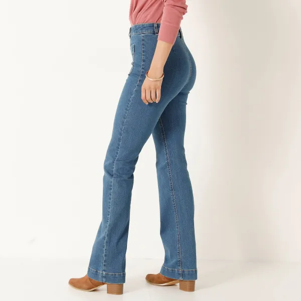 Bootcut džínsy s našitými vreckami