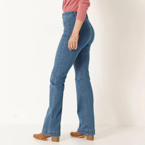Bootcut džínsy s našitými vreckami